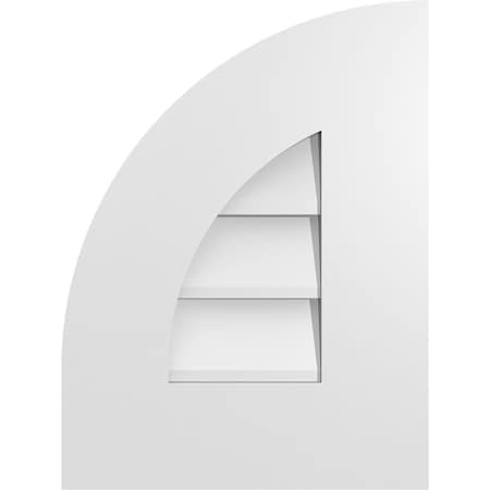 Ekena Millwork Quarter Round Top Left Surface Mount PVC Gable Vent w/ 3-1/2"W x 1"P Standard Frame, 12"W x 16"H GVPQL12X1601SN